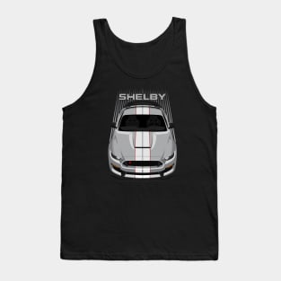 Ford Mustang Shelby GT350R 2015 - 2020 - Avalanche Grey - White Stripes Tank Top